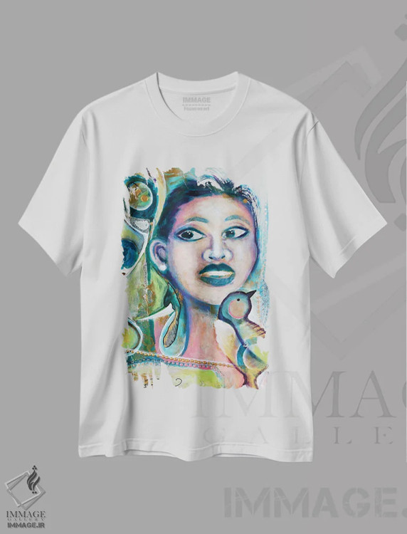 تیشرت سفید طرح دار – تیشرت هنری ,آزادی اثر نیکول کولی immage.ir