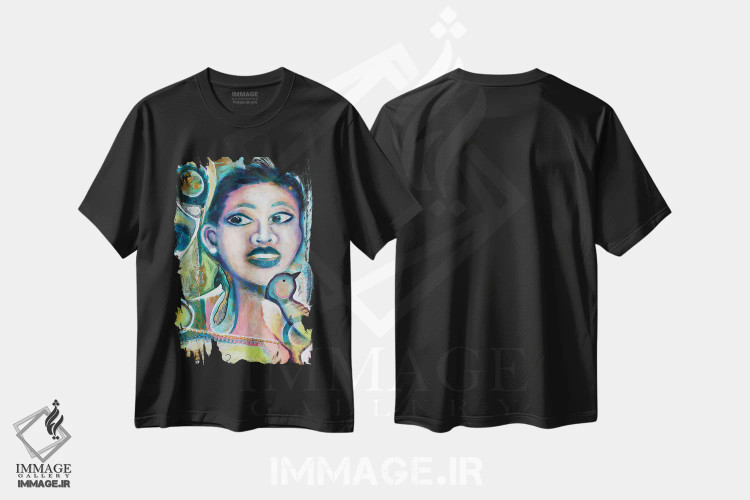 تیشرت مشکی طرح دار – تیشرت هنری ,آزادی اثر نیکول کولی فروشگاه ایماژ