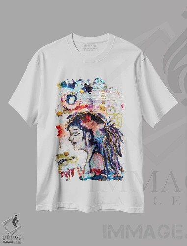 تیشرت سفید طرح دار – تیشرت هنری ,آزادی و حقوق بشر اثر نیکول کولی فروشگاه ایماژ