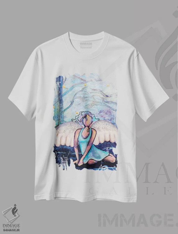 تیشرت سفید طرح دار – تیشرت هنری ,داستان زندگی من اثر نیکول کولی فروشگاه ایماژ