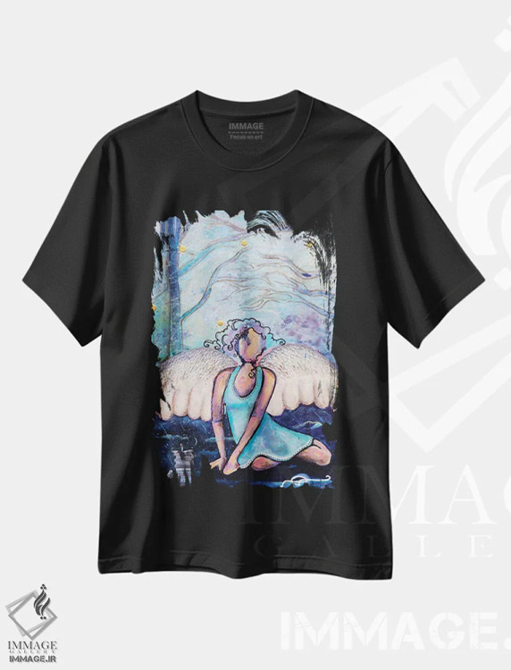 تیشرت مشکی طرح دار – تیشرت هنری ,داستان زندگی من اثر نیکول کولی immage.ir