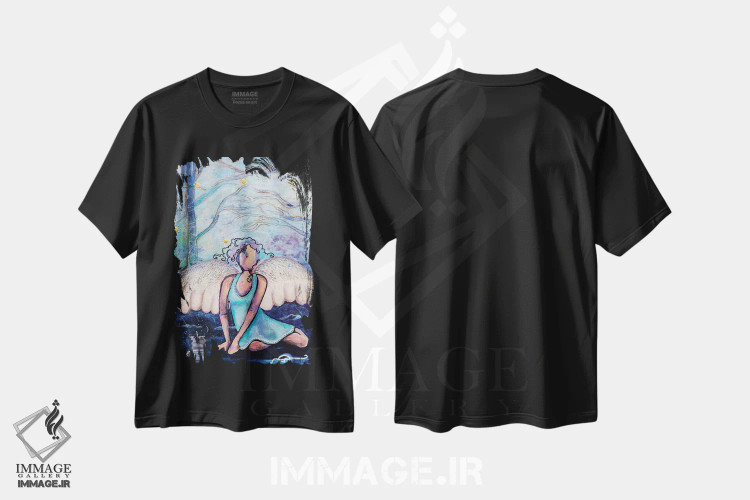 تیشرت مشکی طرح دار – تیشرت هنری ,داستان زندگی من اثر نیکول کولی immage.ir