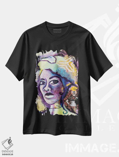 تیشرت مشکی طرح دار – تیشرت پرتره زنانه ,عشق به خود اثر نیکول کولی فروشگاه ایماژ