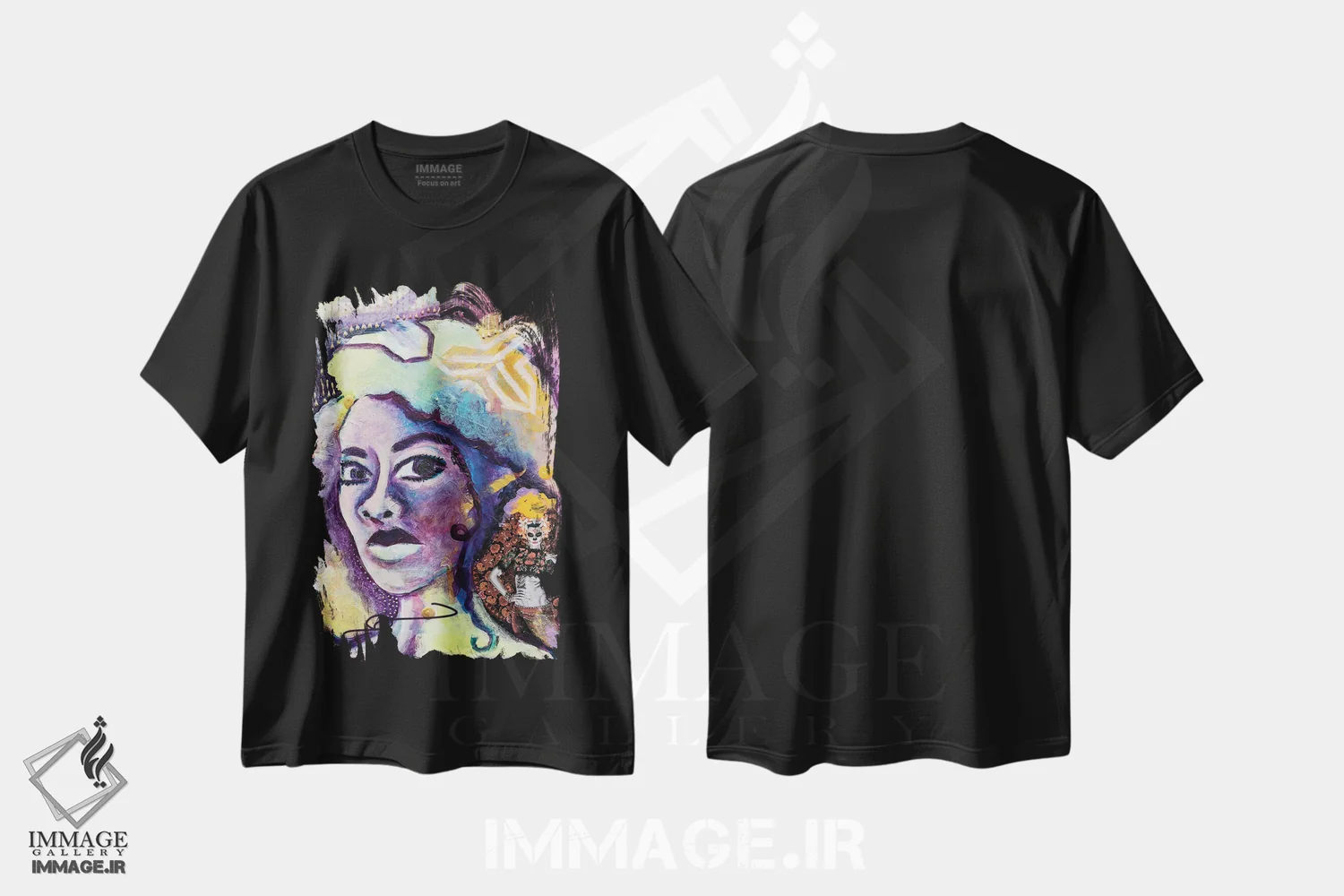 تیشرت مشکی طرح دار – تیشرت پرتره زنانه ,عشق به خود اثر نیکول کولی فروشگاه ایماژ