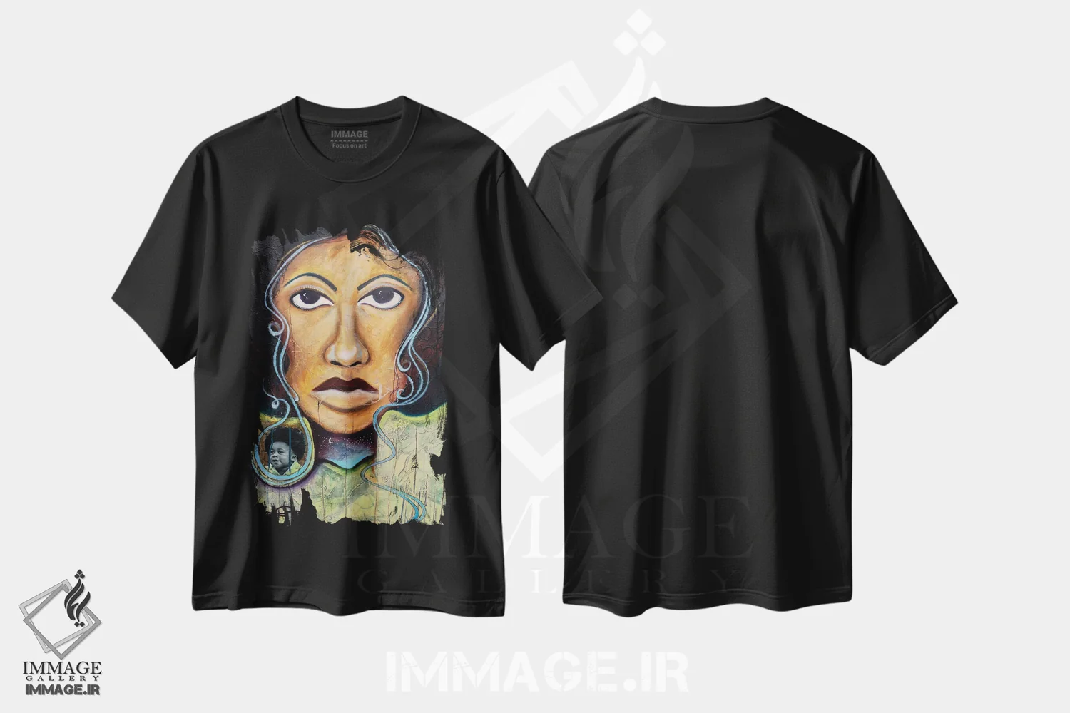 تیشرت مشکی طرح دار – تیشرت طبیعت ,مادر طبیعت اثر نیکول کولی فروشگاه ایماژ