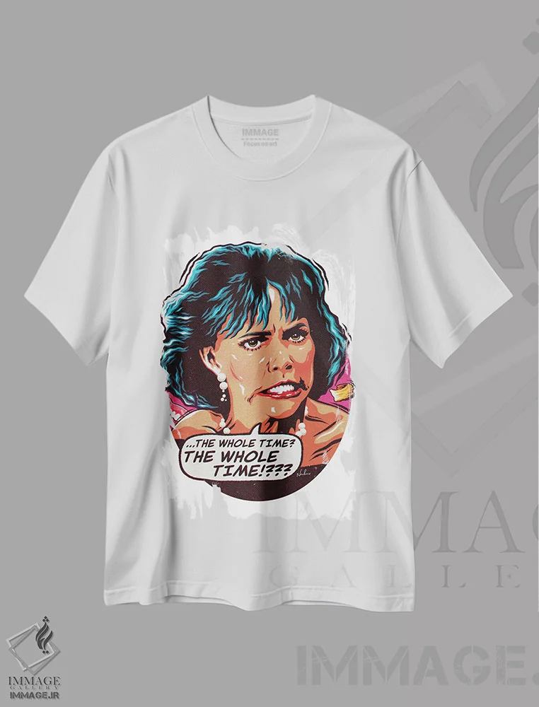 تیشرت سفید طرح دار – تیشرت فیلم ,تمام مدت اثر نوردیشس immage.ir