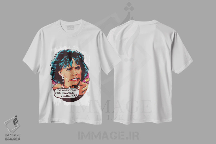 تیشرت سفید طرح دار – تیشرت فیلم ,تمام مدت اثر نوردیشس immage.ir