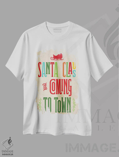 تیشرت سفید طرح دار – تیشرت وینتیج کریسمس ,کریسمس رنگارنگ IV اثر نون دی دیزاین فروشگاه ایماژ