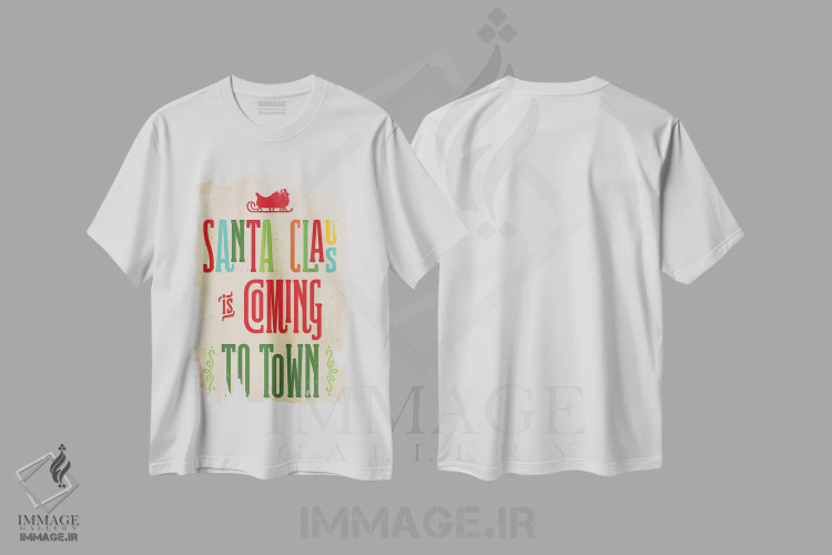 تیشرت سفید طرح دار – تیشرت وینتیج کریسمس ,کریسمس رنگارنگ IV اثر نون دی دیزاین فروشگاه ایماژ