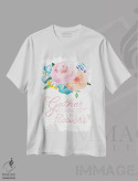 تیشرت سفید طرح دار – تیشرت گل ,گل ها در شکوفایی کامل I اثر نون دی دیزاین فروشگاه ایماژ