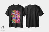 تیشرت مشکی طرح دار – تیشرت فانتزی رنگی ,نقطه های آبرنگی همپوشان اثر نینولا دیزاین immage.ir