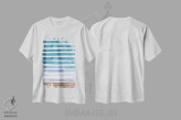 تیشرت سفید طرح دار – تیشرت دریایی ,راه راه های دریایی آبرنگی اثر نینولا دیزاین immage.ir