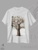تیشرت سفید طرح دار ترکیب درخت بلوط دوم، دکور معاصر اثر نائومی مک کاویت | immage.ir