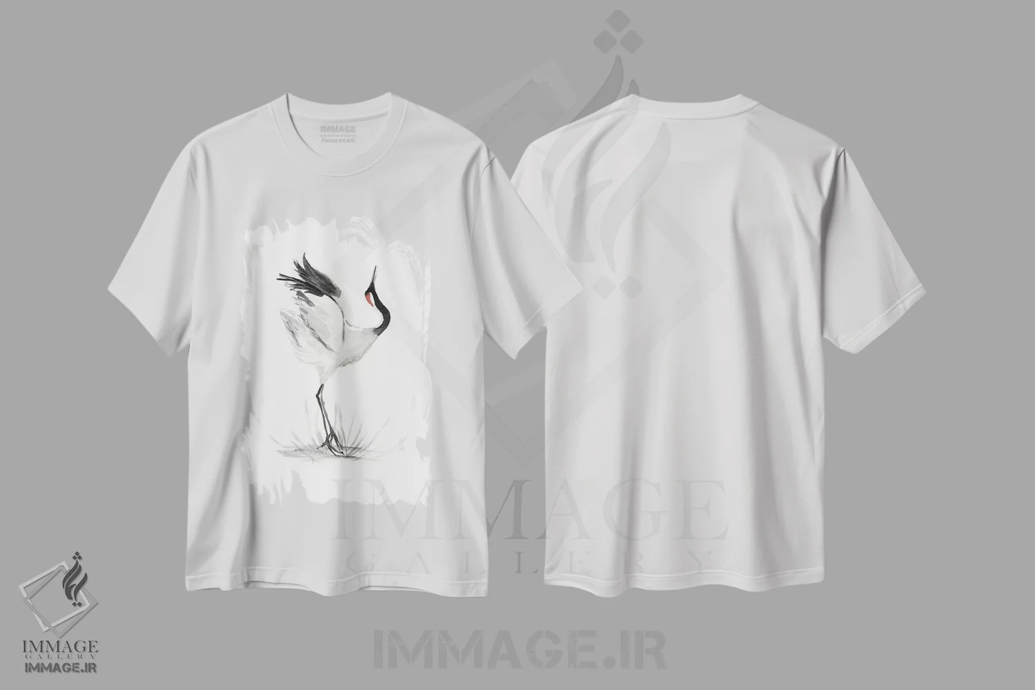 تیشرت سفید طرح دار درناهای ژاپنی یک، دکور آسیایی اثر نائومی مک کاویت | فروشگاه ایماژ