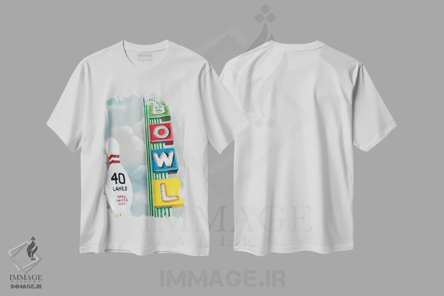 تیشرت سفید طرح دار جادهٔ آمریکایی اول، دکور آمریکایی اثر نائومی مک کاویت | immage.ir