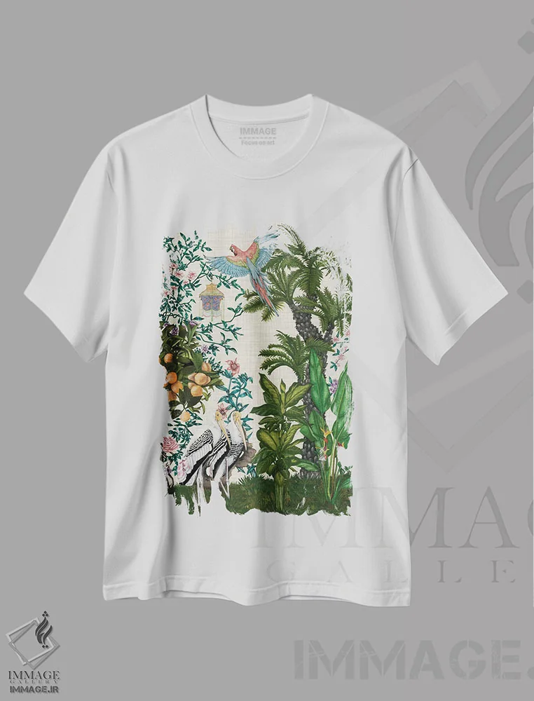 تیشرت سفید طرح دار چینوزری بهشت دو، شینوازری اثر نائومی مک کاویت | فروشگاه ایماژ
