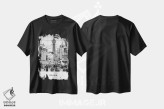 تیشرت مشکی طرح دار اوساکا ژاپن، عکاسی سیاه و سفید اثر نائومی دیویس | فروشگاه ایماژ