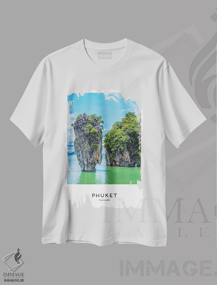 تیشرت سفید طرح دار پوکت تایلند، مدیوم اثر نائومی دیویس | immage.ir