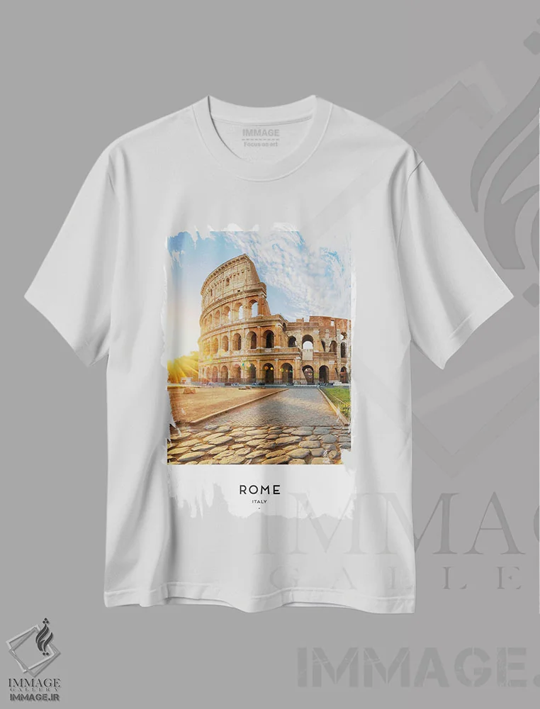 تیشرت سفید طرح دار رم ایتالیا، مدیوم اثر نائومی دیویس | immage.ir
