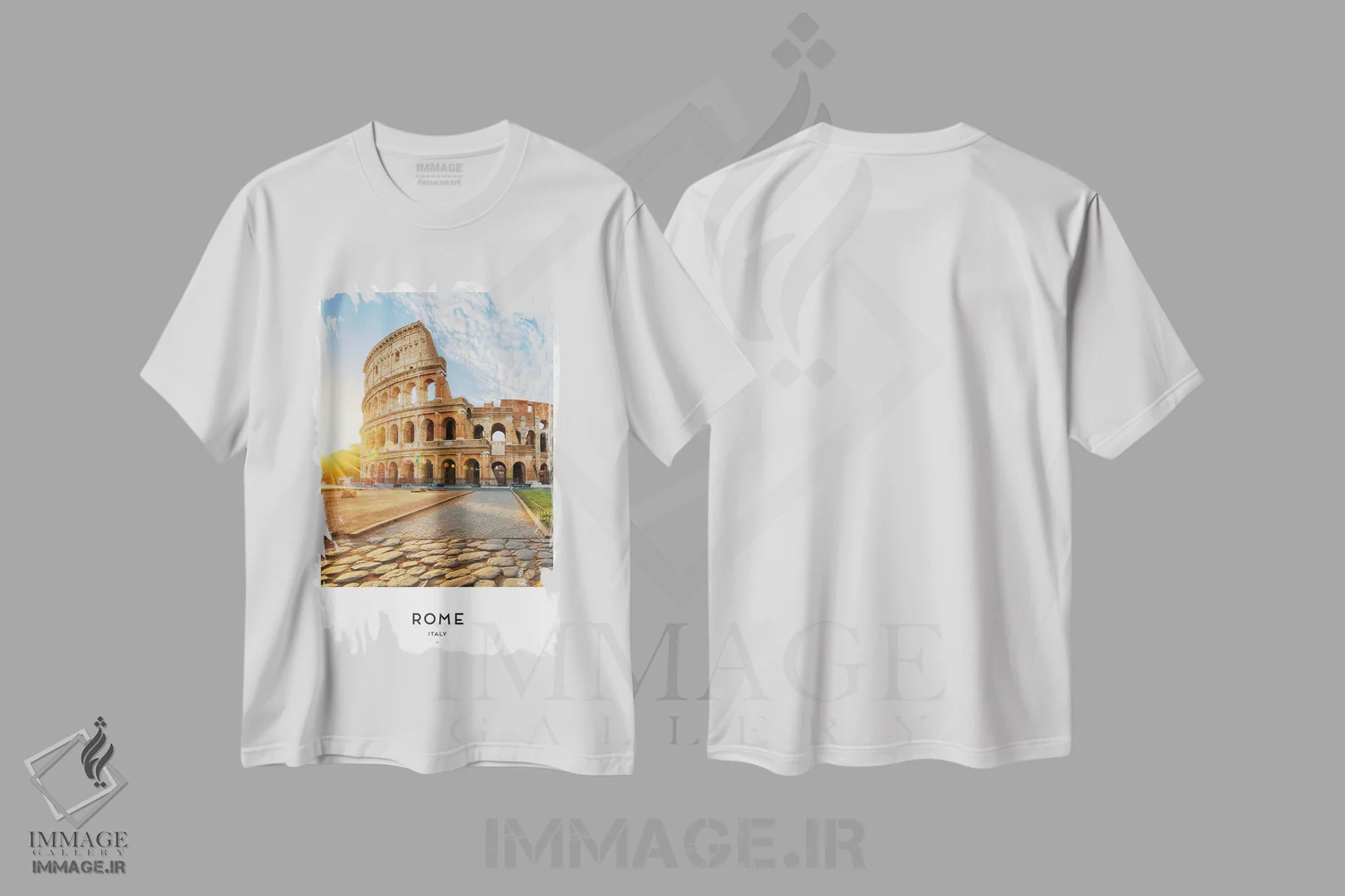 تیشرت سفید طرح دار رم ایتالیا، مدیوم اثر نائومی دیویس | immage.ir