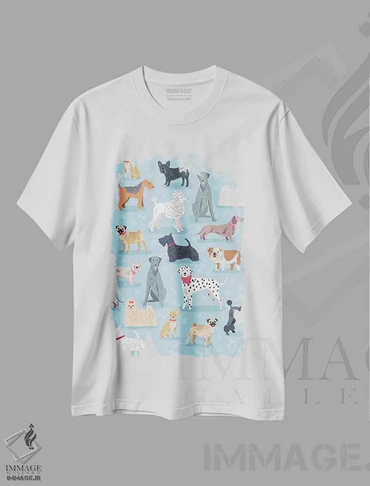 تیشرت سفید طرح دار سگ و استخوان روزمره ۱، تزئینی اثر نانسی مک کنزی | فروشگاه ایماژ