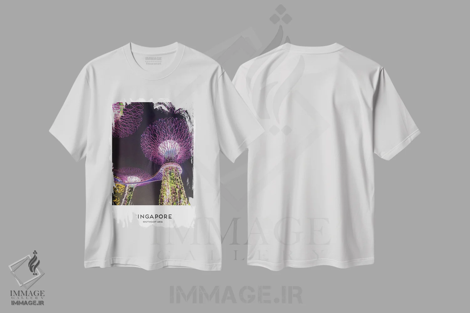 تیشرت سفید طرح دار سنگاپور، مدیوم اثر نائومی دیویس | immage.ir