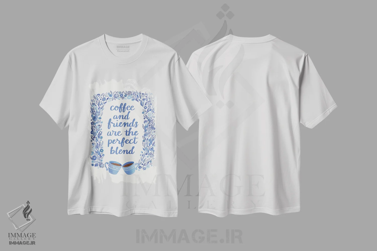 تیشرت سفید طرح دار آشپزخانه آبی خانه ۵، تزئینی اثر نانسی مک کنزی | immage.ir