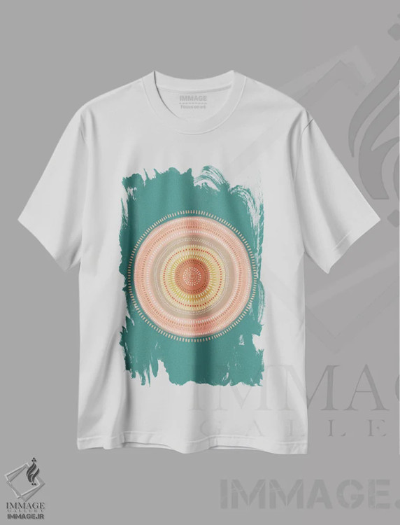 تیشرت سفید طرح دار بیابان بوهو، دکور بوهمی اثر نانسی مک کنزی | فروشگاه ایماژ