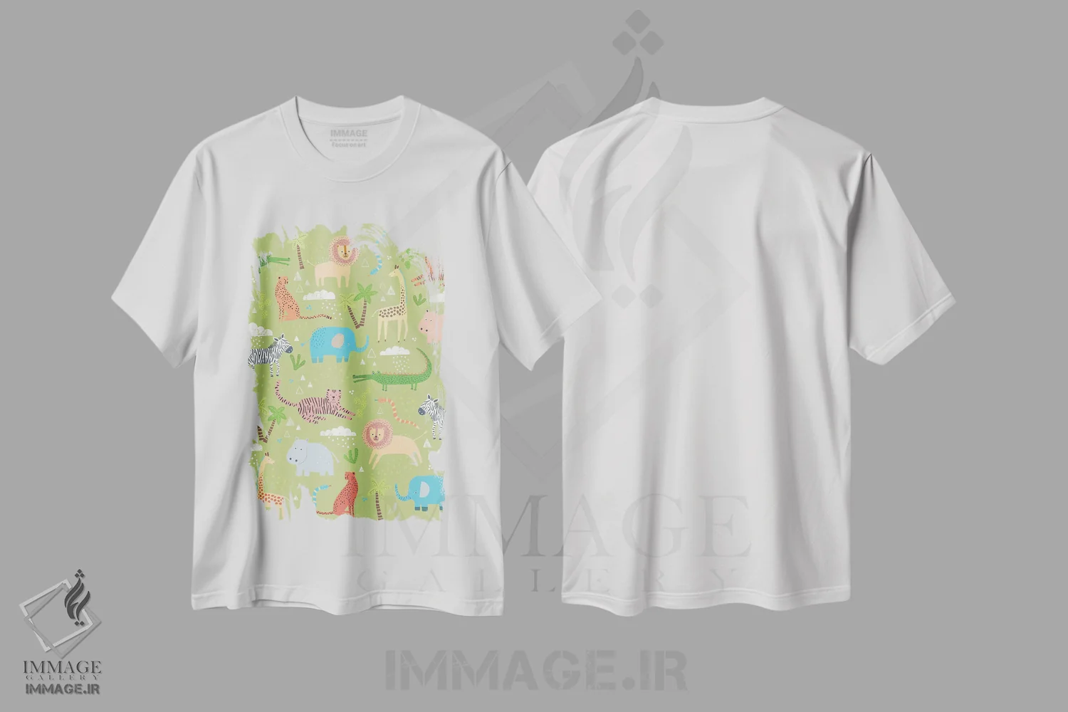 تیشرت سفید طرح دار دوستان جنگلی سه، تزئینی اثر نانسی مک کنزی | فروشگاه ایماژ