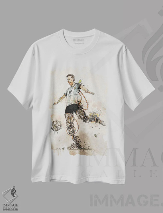 تیشرت سفید طرح دار مسی زنگ زده، هنر دیجیتال اثر نیکو دی متیا | immage.ir