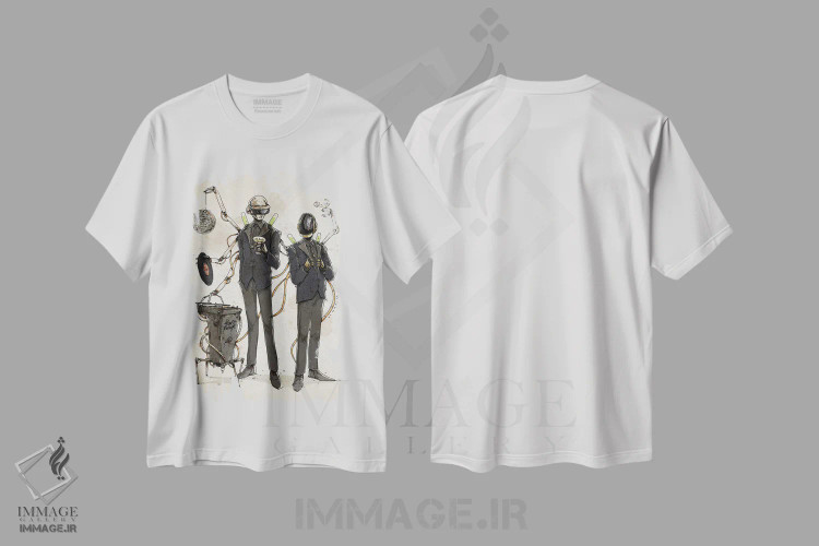تیشرت سفید طرح دار دفت پانک زنگ زده، هنر دیجیتال اثر نیکو دی متیا | فروشگاه ایماژ