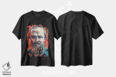 تیشرت مشکی طرح دار فئودور داستایوفسکی، هنر فاخر معاصر اثر ناتاشا میلیوس | فروشگاه ایماژ