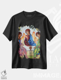 تیشرت مشکی طرح دار تثلیث مقدس، هنر فاخر معاصر اثر ناتاشا میلیوس | فروشگاه ایماژ
