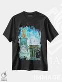 تیشرت مشکی طرح دار کاخ باکینگهام، دکور معاصر اثر ناتاشا میلیوس | فروشگاه ایماژ