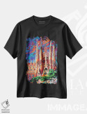 تیشرت مشکی طرح دار لا ساگرادا فامیلیا، آبستره اثر ناتاشا میلیوس | immage.ir