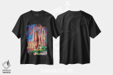 تیشرت مشکی طرح دار لا ساگرادا فامیلیا، آبستره اثر ناتاشا میلیوس | immage.ir