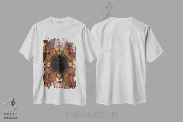تیشرت سفید طرح دار کالیـدوسکوپ رنگارنگ ششم، آبستره اثر آنا میلر | immage.ir