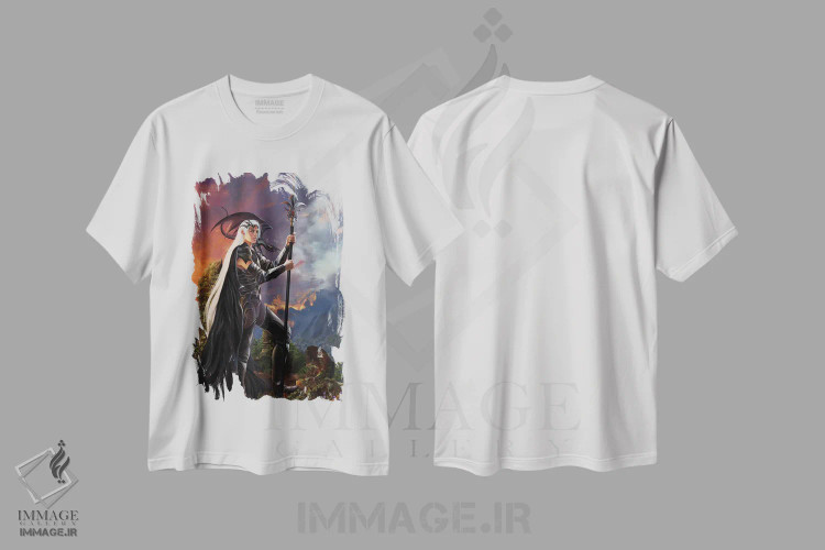 تیشرت سفید طرح دار سرنوشت، هنر دیجیتال اثر نه نه توماس | immage.ir