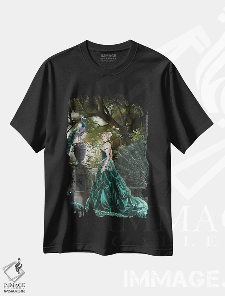 تیشرت مشکی طرح دار امرالد هاوتورن، هنر دیجیتال اثر نه نه توماس | فروشگاه ایماژ
