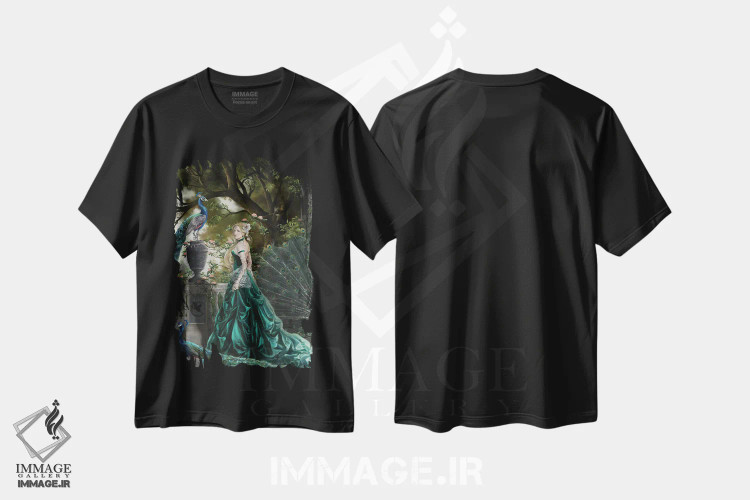 تیشرت مشکی طرح دار امرالد هاوتورن، هنر دیجیتال اثر نه نه توماس | فروشگاه ایماژ