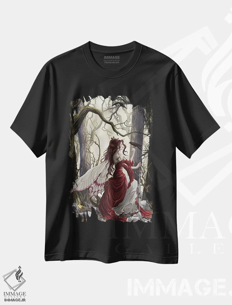 تیشرت مشکی طرح دار همیشه، هنر دیجیتال اثر نه نه توماس | immage.ir