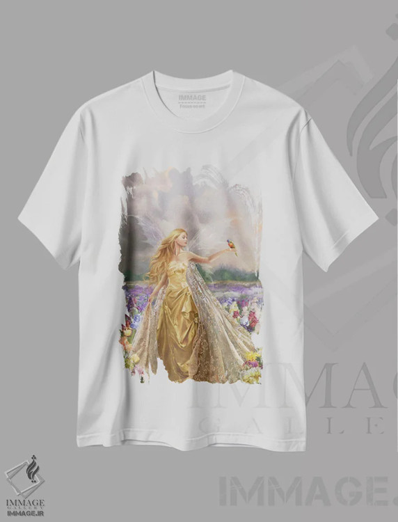 تیشرت سفید طرح دار معصومیت، هنر دیجیتال اثر نه نه توماس | immage.ir