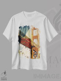 تیشرت سفید طرح دار به منهتن یک، تزئینی اثر نوا | فروشگاه ایماژ