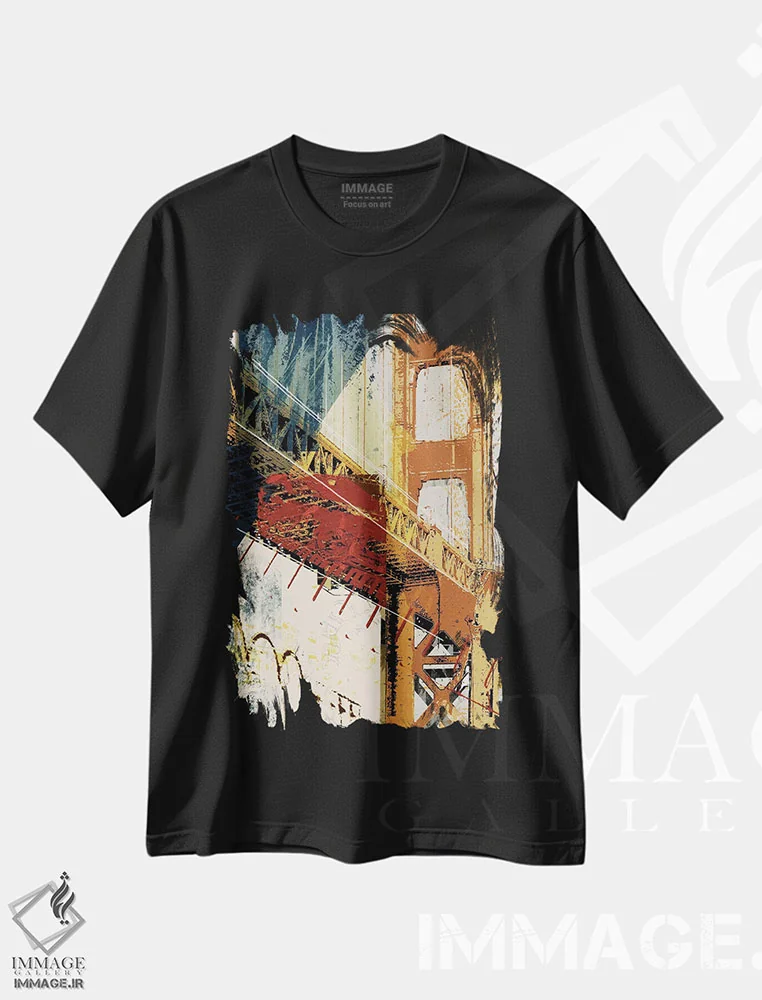 تیشرت مشکی طرح دار به منهتن یک، تزئینی اثر نوا | immage.ir
