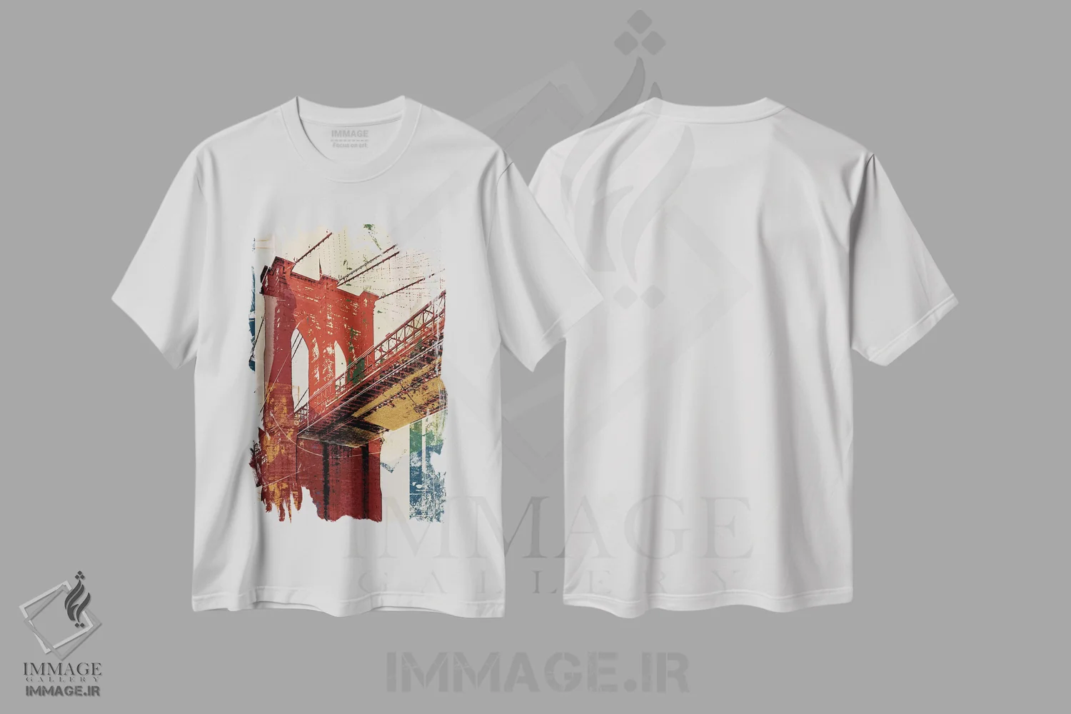 تیشرت سفید طرح دار به منهتن دو، تزئینی اثر نوا | immage.ir