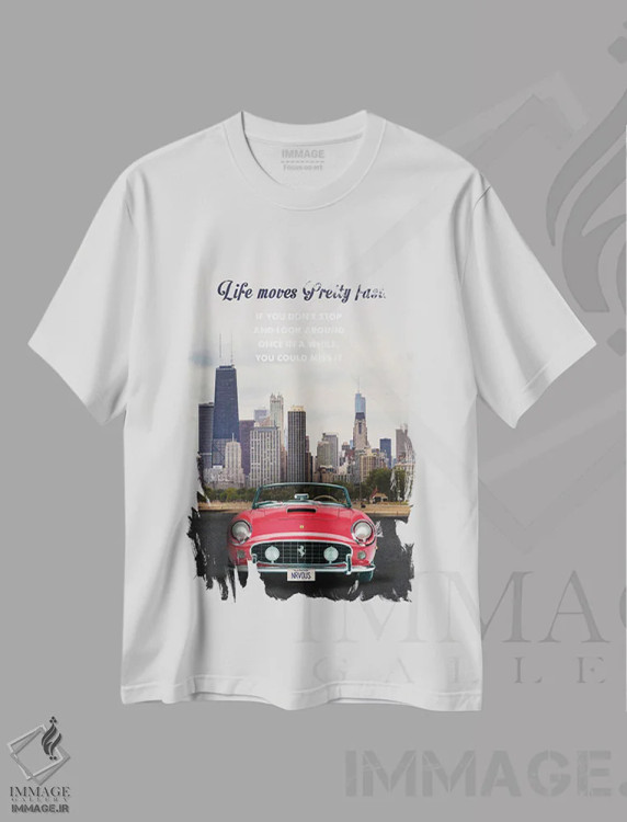 تیشرت سفید طرح دار هنر سفر فیلم روز تعطیل فریس بیولر، تزئینی اثر ۲ توست دیزاین | فروشگاه ایماژ