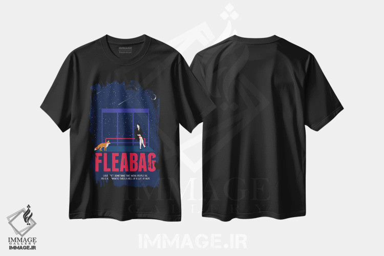 تیشرت مشکی طرح دار هنر فلی بگ، هنر دیجیتال اثر ۲ توست دیزاین | immage.ir