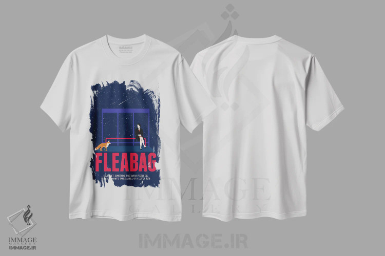 تیشرت سفید طرح دار هنر فلی بگ، هنر دیجیتال اثر ۲ توست دیزاین | فروشگاه ایماژ