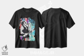 تیشرت مشکی طرح دار پاپ آرت لنی کراویتز، هنر آمریکایی آفریقایی تبار اثر ۲ توست دیزاین | فروشگاه ایماژ