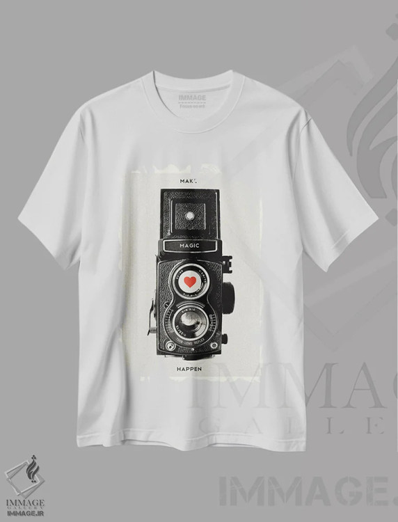 تیشرت سفید طرح دار جادو بیافرین، تزئینی اثر ۲ توست دیزاین | فروشگاه ایماژ